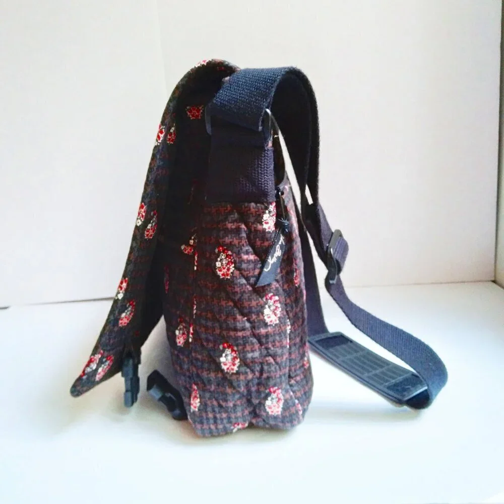 100% Quilted Cotton Floral Paisley & Houndstooth on Black Laptop Bag As New